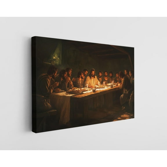 The Last Supper Reimagined Canvas Wall Art - High-Quality Modern Religious Print - Handcrafted Inspirational Decor - Stylish Wall Art - Gift for Faithful Homes