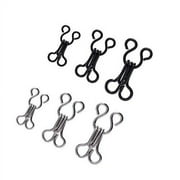 Willrain 60 Pairs Sewing Hooks and Eyes Closure for Bra Clothing Trousers Skirt DIY Craft,3 Sizes (Silver Black)