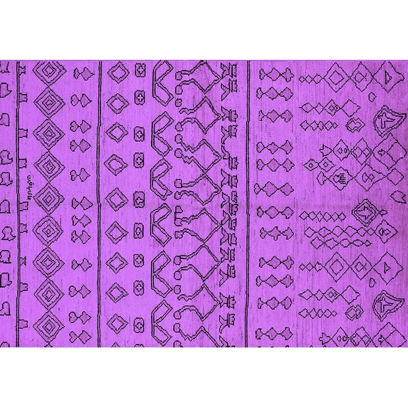 Ahgly Company Indoor Rectangle Solid Purple Modern Area Rugs, 5' x 8'