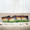 thumbnail image 3 of Ambesonne Landscape Throw Pillow Cover 4 Pack, Thunder Field, 16", Green Orange Blue, 3 of 6