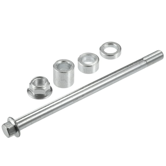 1 Set Front Rear Axle with Bushing and Screw Bolt M12 190mm Dirt Bike Scooter ATV Wheel Axle Silver Tone