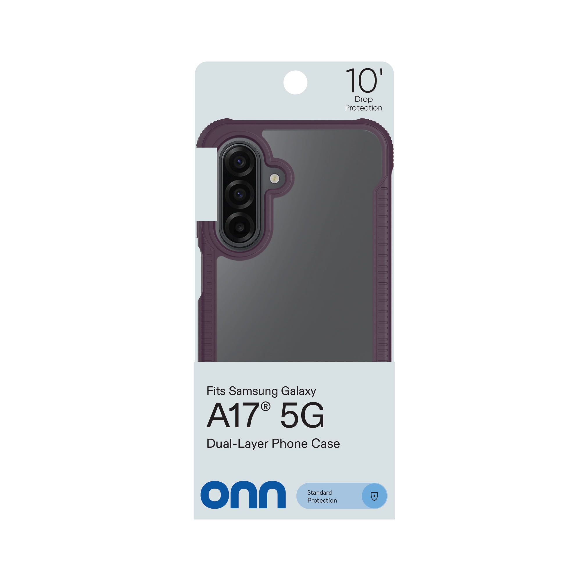onn Dual-Layer Phone Case for Samsung Galaxy for A17 5G - Purple/Clear