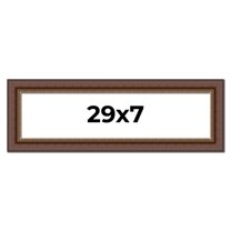 29x7 Copper and Brown Real Wood Picture Frame Width 2 inches | Interior Frame Depth 0.5 inches |