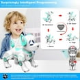 thumbnail image 5 of BEEPRINCESS RC Robot Dog, Electronic Pet Dog with Voice Control, Interactive and Stunt, White/Green, 5 of 7