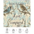 thumbnail image 7 of Vintage Bird Bed Skirt California King Size 16" Drop Love Floral Teal Blue Watercolor Ruffled Wrap Around Bed Skirts Adjustable Elastic Bedskirt Dust Ruffle for California King Size Bed, 7 of 7