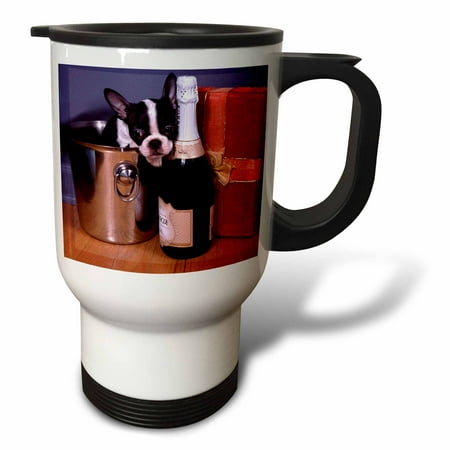 

3dRose Boston Terrier Satine Travel Mug 14oz Stainless Steel