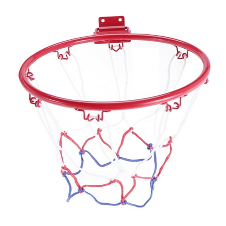 

32cm Basketball Hoop Netting Metal Rim Hanging Basket Basket-Ball Wall Rim with Screws Indoor Outdoor