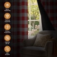 thumbnail image 3 of Tchckioa Red White Grid Blackout Curtains for Dorm Room,Privacy Protection Grommet Drapes,52x96 Inch,2 Panels, 3 of 7