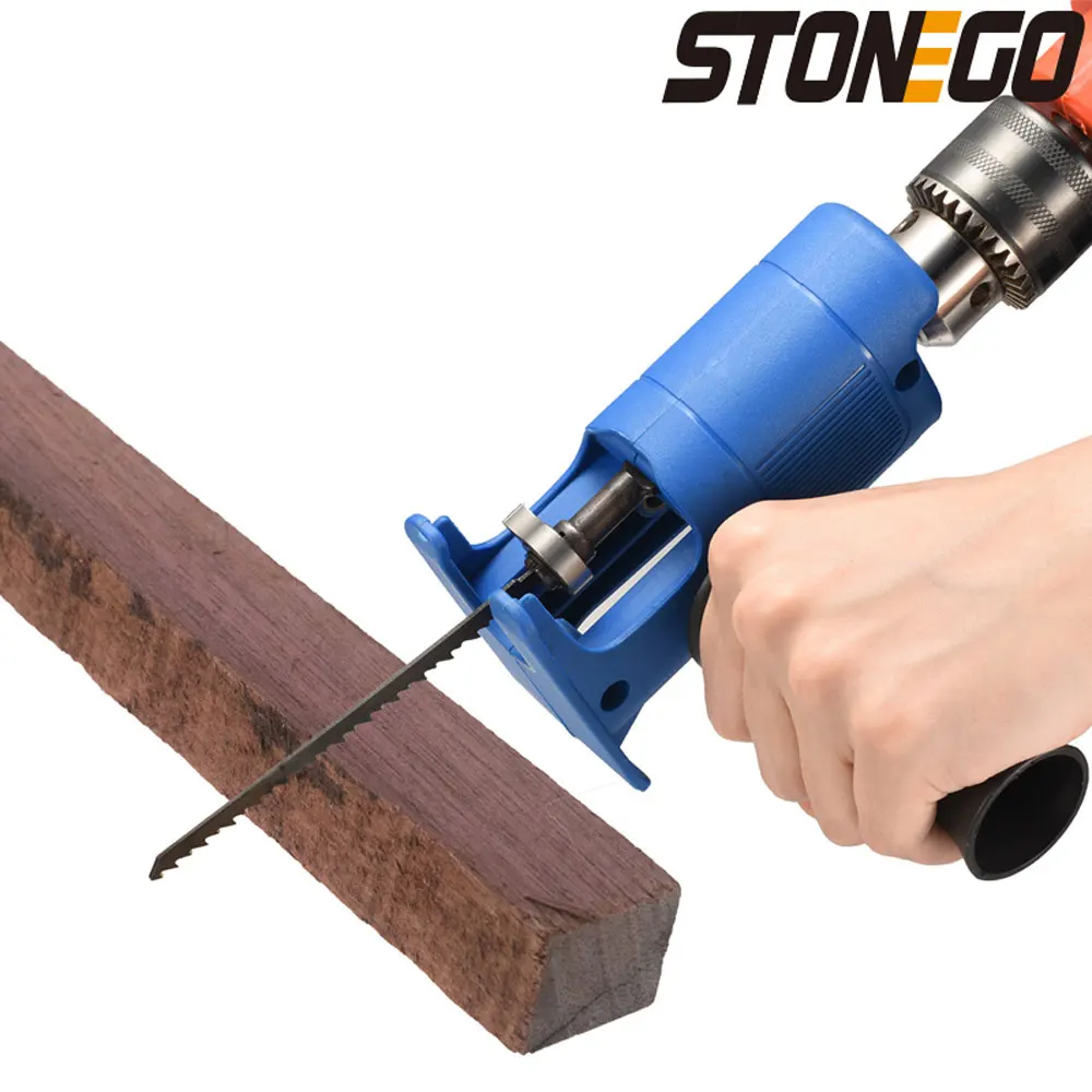 STONEGO 1Set Drill Adapter - Convert Your Power Drill to a Reciprocating Saw, Saber Saw, or Jigsaw for Home Woodworking Projects