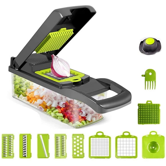 12 in 1 Mandoline Slicer, Stainless Steel Kitchen Mandolins, Multifunctional Vegetable Cutter with 6 Adjustable Blades, Multifunctional Mandoline Slicer for Slicing and Cutting Vegetables