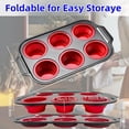 thumbnail image 3 of Silicone Muffin Pan, 6 Cups Muffin Pans with Metal Frame Nonstick Press to Easily Pop Out for Baking Homemade Muffins, Breads, Cupcakes, Egg Bites, BPA-Free Silicone Muffin Tin Cupcake Pan Mold,Red, 3 of 9