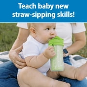 Dr. Browns Milestones Insulated Sippy Cup with Straw & Handles, Green/Purple, 10oz, 12m+, 2 Pack