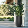 thumbnail image 2 of Heyzier Concrete Planter Outdoor Indoor, Large Tall Cement Plant Pots for Trees Flowers (Black, 22 inch), 2 of 6
