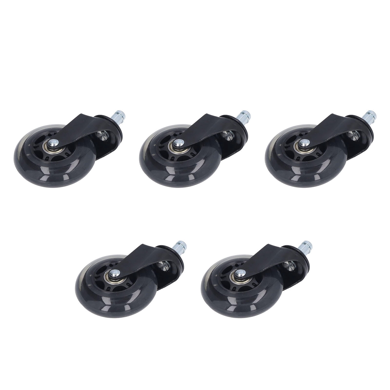 YAHHU 5‑Pack 3″ Noise‑Free Scratch‑Resistant Chair Casters, 360° Rotation, 100‑lb Capacity, Easy Tool‑Free Install, Black