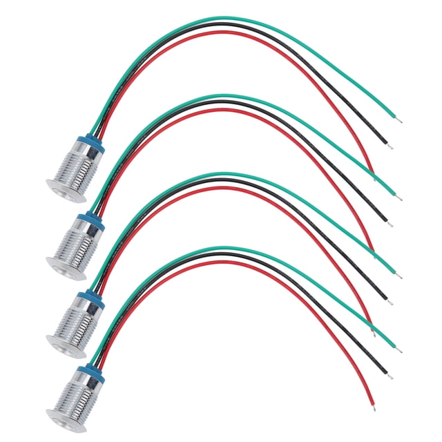 Indicator LED Light, 4 Set Indicator LED Light, Indicator Light Dash Bulbs 12mm Common Anode Industrial Control, Automotive Exterior Lights