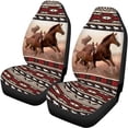 thumbnail image 6 of Pzuqiu Aztec Horse Car Seat Covers Full Set 4 Pack Easy to Install Front Seat Protector Auto Seat Rear Split Bench Cover Universal Automotive Seat Cover Accessories, 6 of 7