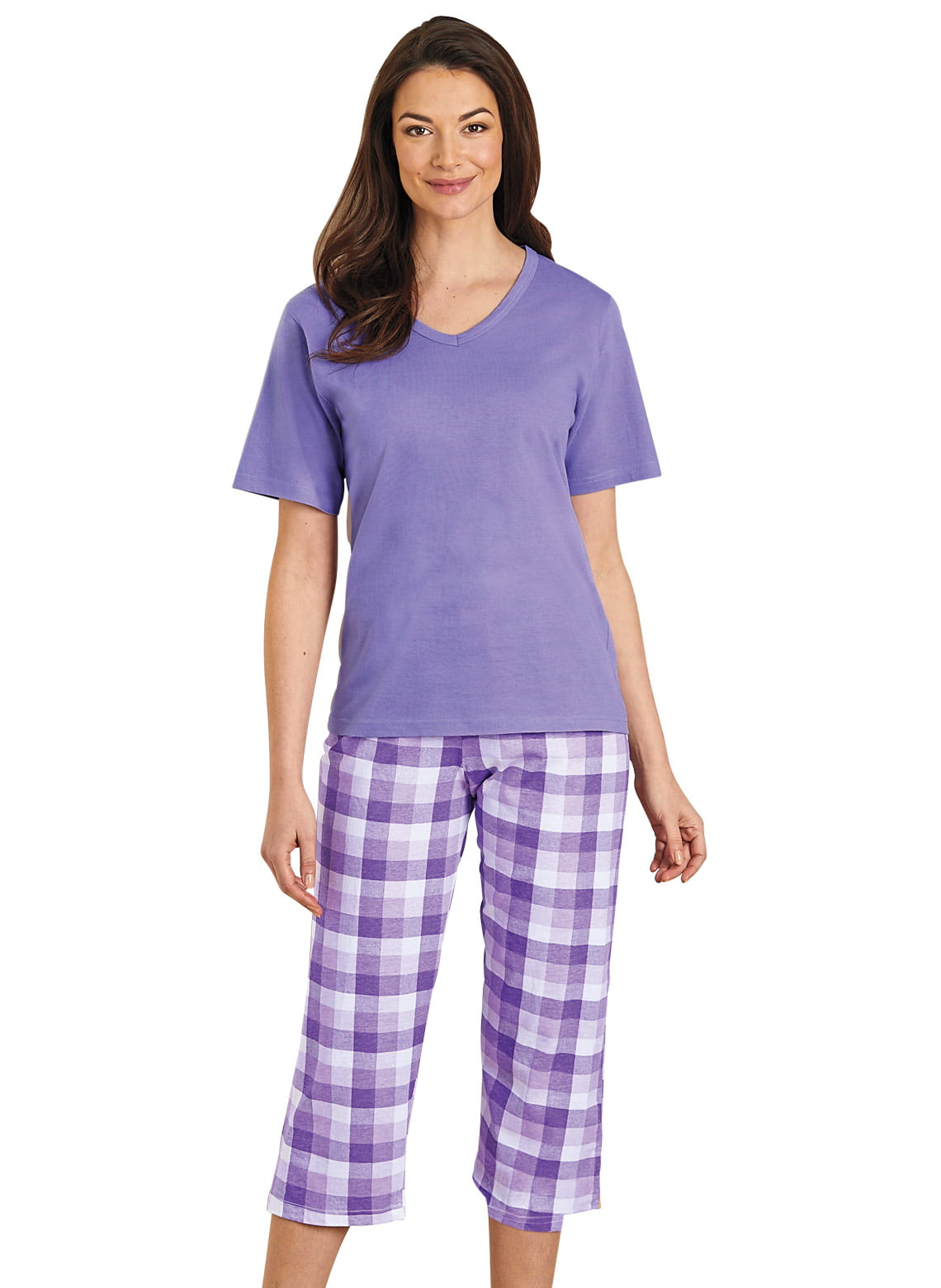 Women’s Pajama Set Sleepwear Tops with Capri Pants Casual and Fun Prints Pajama Sets