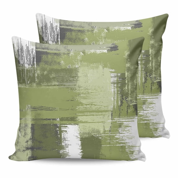 20x20 Pillow Covers Set of 2, Sage Green Abstract Throw Pillow Covers Decorative Couch Cushion Case, Modern Mottled Art Oil Painting Microfiber Square Pillowcases for Bedroom Car Living Room
