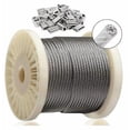 thumbnail image 1 of Shisuyan 1 Set Wire Rope Crimping Sleeves Set: 7x7 Strand Core Stainless Steel Cable For Railing Decking Picture Hanging And Gardening Trellis 30 Meter, 1 of 8