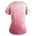 thumbnail image 2 of Scrub Top for Woman Womens Tops V Neck Gradient Color Lightweight Casual Plus Size Stretchy Short Sleeve with Pockets Hot Pink Size 3XL, 2 of 3