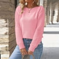 thumbnail image 3 of Fashion Crochet Pullover Women's Top Hollowout Pattern Long Sleeve Crewneck Knitwear Plain Sweater Work Leisure Wear, 3 of 7