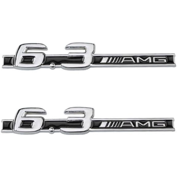 2Pcs for 6.3 AMG Emblem Fender Badge Car Body Side Skirts Sticker amg 63 s63 sL63 sL55 mL63 gLS63 gl63 c63 e63 CLS63