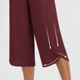 thumbnail image 6 of Women's Wide Leg Capri Pants Quick Dry Yoga Lounge Hiking Pants with Pockets Loose Comfy Summer Drawstring Wine, 6 of 6