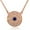 Pink, variant on 925 Sterling Silver White Blue CZ Round Hamsa Evil Eye Womens Pendant Necklace