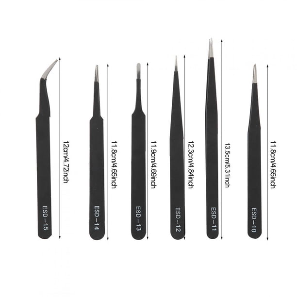 NOn Tweezer 6PCS Pinzas antiestáticas de acero inoxidable ANGGREK Otros