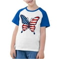 thumbnail image 2 of USA Flag Tee Shirt For Kids 4Th Of July Memorial Day Gift T Shirt Boys Girls Casual Raglan Short Sleeve American Proud Tops Blue 4-5 Years, 2 of 7