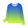 thumbnail image 4 of Girls' Fashion Sweatshirt New Cute Tops for Teen Girls Trendy Gradient Long Sleeve T Shirts Casual Soft Crewneck Tunic Plus Size Blouse Tops Size 5 Years, 4 of 7