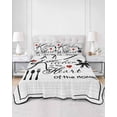 thumbnail image 3 of Kitchen Tableware Full Size Down Alternative Comforter, Lightweight Comforter Quilt Bedding Set with Pillow Shams Red Love Heart Black Words Vintage All Seasons Bed Comforter Duvet Insert 78"x90", 3 of 7
