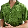 thumbnail image 5 of Elainilye Fashion Men's Pajama Sets Leopard Print Imitation Silk Pajama Set Thin Short Sleeve Shorts Home Wear,Green, 5 of 6