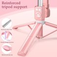 thumbnail image 4 of 2025 New Selfie Stick Tripod with Fill Light,Selfie Stick Tripod with Fill Light, Phone Selfie Stick ，Durable Stainless Steel Design, Bluetooth Remote Control, and Stable Three-Legged Support  (Pink), 4 of 16