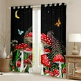 thumbnail image 5 of Mushroom 30%-50% Blackout Curtains Natural Botanical Fungus Curtains & Drapes Red Mushroom Plants Window Curtains,Boho Sun Moon Colorful Butterflies Print Curtains 42Wx63L, 5 of 5