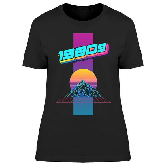 Polygonal Mountain Sunset Design T-Shirt Women -Image by Shutterstock, Female x-Large