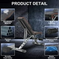 thumbnail image 3 of Yoleo Commercial Weight Bench, Adjustable/Foldable Strength Training Bench, Utility Incline/Decline Bench for Full Body Workout - Fast Folding, 3 of 7