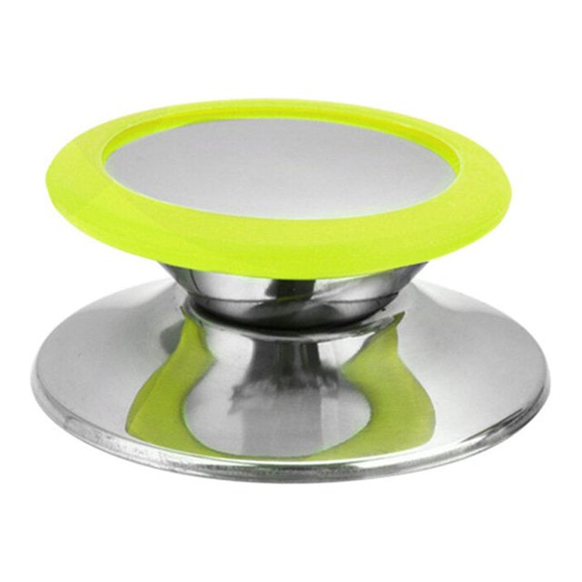 Universal Stainless Steel Anti-scald Pot Cover Knob Household Kitchen Antislip Pan Lid Handle Grip Cookware Kitchenware Green Large