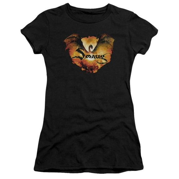 Hobbit Reign In Flame S/S Junior Women's T-Shirt Sheer Black