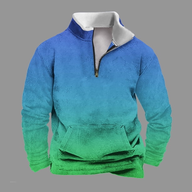 Sudadera sin capucha para hombre, informal, a la moda, con cuello alto, estampado de calaveras, cremallera, jersey de manga larga, blusa de poliéster para hombre