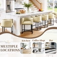 thumbnail image 3 of CRERIYO 26" Counter Height Bar Stool Set of 1, Fabric Upholstered Modern Barrel Bar Chair with Metal Frame, Camel, 3 of 6
