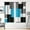 Abstract Geometric Light Blue, variant on Black Grey Kitchen Curtains 63 Inch Length Geometric Window Curtains Over Sink Set of 2, Gray White Curtain for Bedroom Living Room, Modern Abstract Kitchen Decor 42x63 Inch