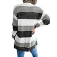 thumbnail image 4 of Liacowi Women Juniors Knit Cardigan Long Sleeve Sweater Striped Knitwear Coat Fall Casual Tops Outwear, 4 of 5