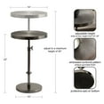 thumbnail image 5 of Kate and Laurel Engles Traditional Adjustable-Height Pedestal Side Table, 14 x 14 x 30, Antique Gunmetal, Vintage Round Indoor Metal Plant Stand with Embossed Pattern for Use as Bedroom Nightstand, 5 of 10