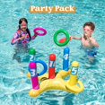 thumbnail image 4 of juegos de juguetes inflables para piscina con lanzamiento de aros, incluye juego de lanzamiento de aros y maíz y bomba de aire, juegos de piscina flotantes para niños y adultos multijugador, 4 of 5