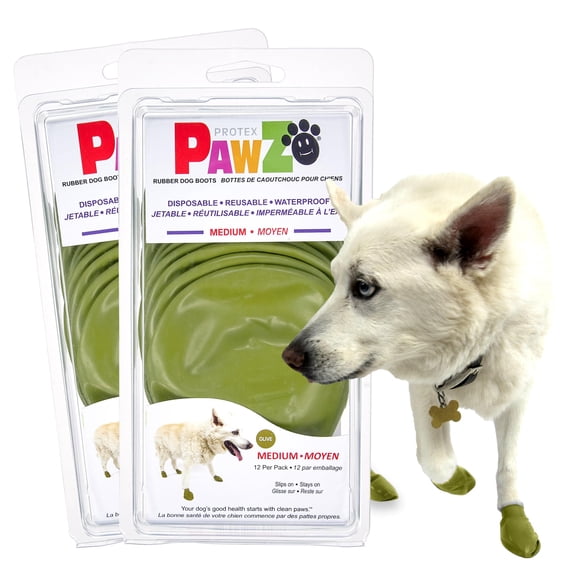 Botas para Perro Protex PawZ Medianas Impermeables de Goma Paquete de 24