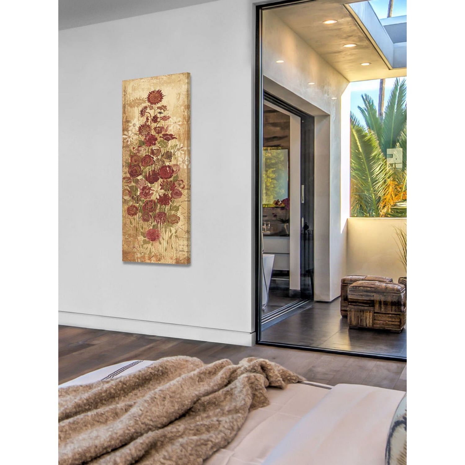 Marmont Hill "Floral Frenzy Burgundy III" Painting Print on Canvas
