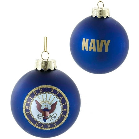 Kurt Adler US Navy Glass Ball Ornament, 1 Count