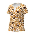thumbnail image 3 of Wukai Coffee Bun Hot Dog Casual V-Neck Graphic Tees for Women: Lightweight and Breathable Summer Tops with Stylish Design-Medium, 3 of 8