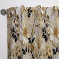 thumbnail image 3 of Designart "Lacy Botanical Cream I" Floral White, Blue Curtain 1 Panel, 3 of 6